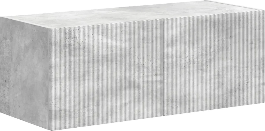 Unité murale TV gain de place gris béton pour grand écran LED - 5
