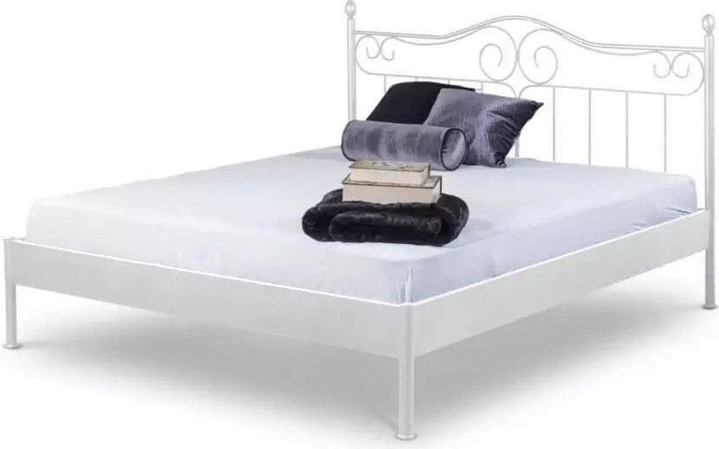 Metallbett Alessia – 160 x 200 cm / weiss-kupfer-gewischt