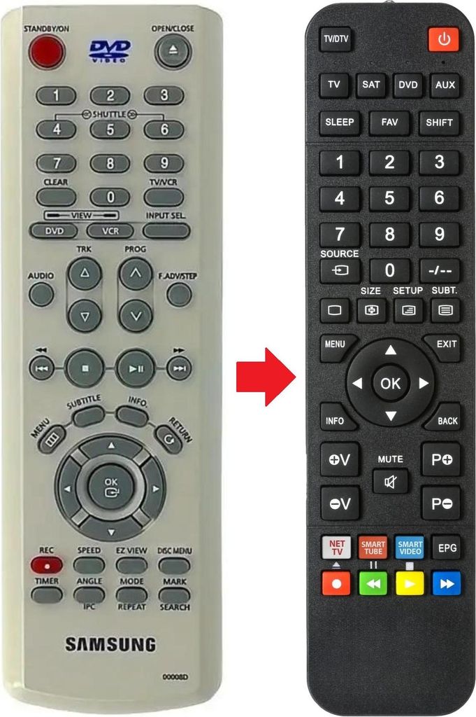 Fernbedienung geeignet für SAMSUNG SV-DVD640