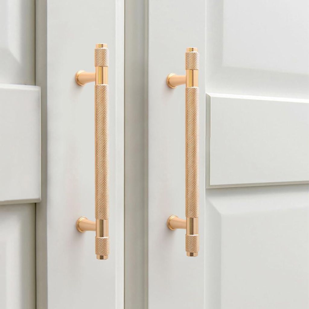 Moderne Möbelgriffe Gold - Für Küche und Möbel - 6 Stück - Goldgelb