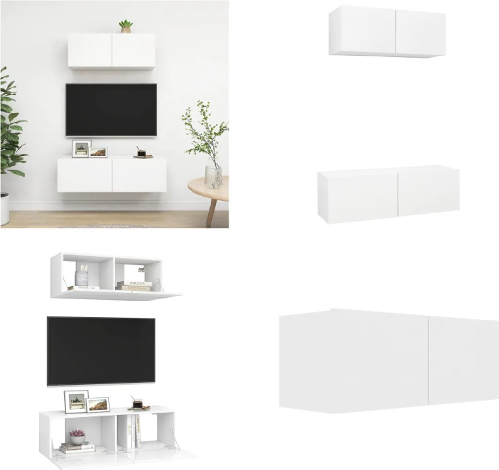 Set Porta TV Sospeso vidaXL Bianco - Organizza il tuo Setup Gaming e Media