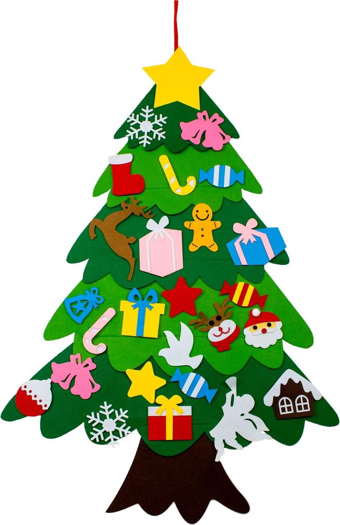 Arbre de Noël en feutre avec ornements Jouet cadeau de Noël Image du produit 