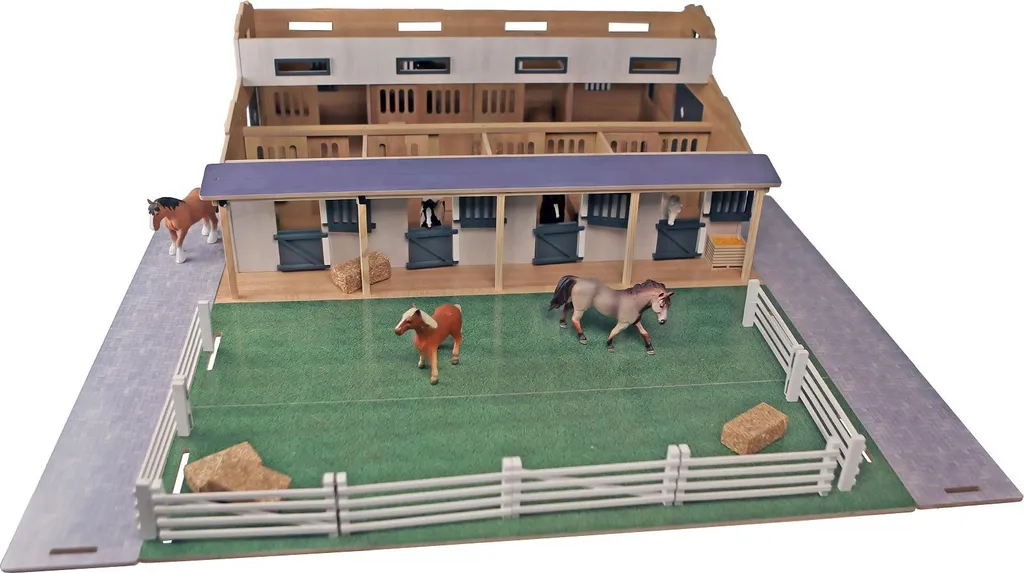 Écurie Kids Globe 1:24 pour Ranger et Protéger 7 Chevaux Miniatures - 9