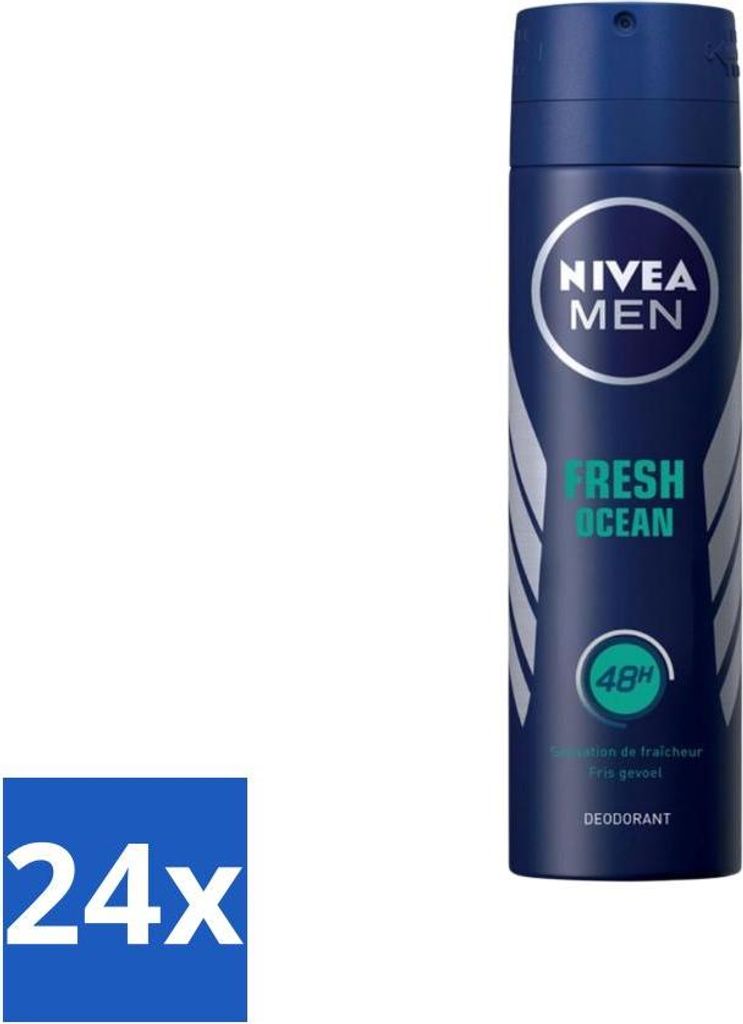 Nivea Men Deodorant Spray – Fresh Ocean – 48 Stunden lang anhaltend – 150 ml - Vorteilspack - 24 Stücke