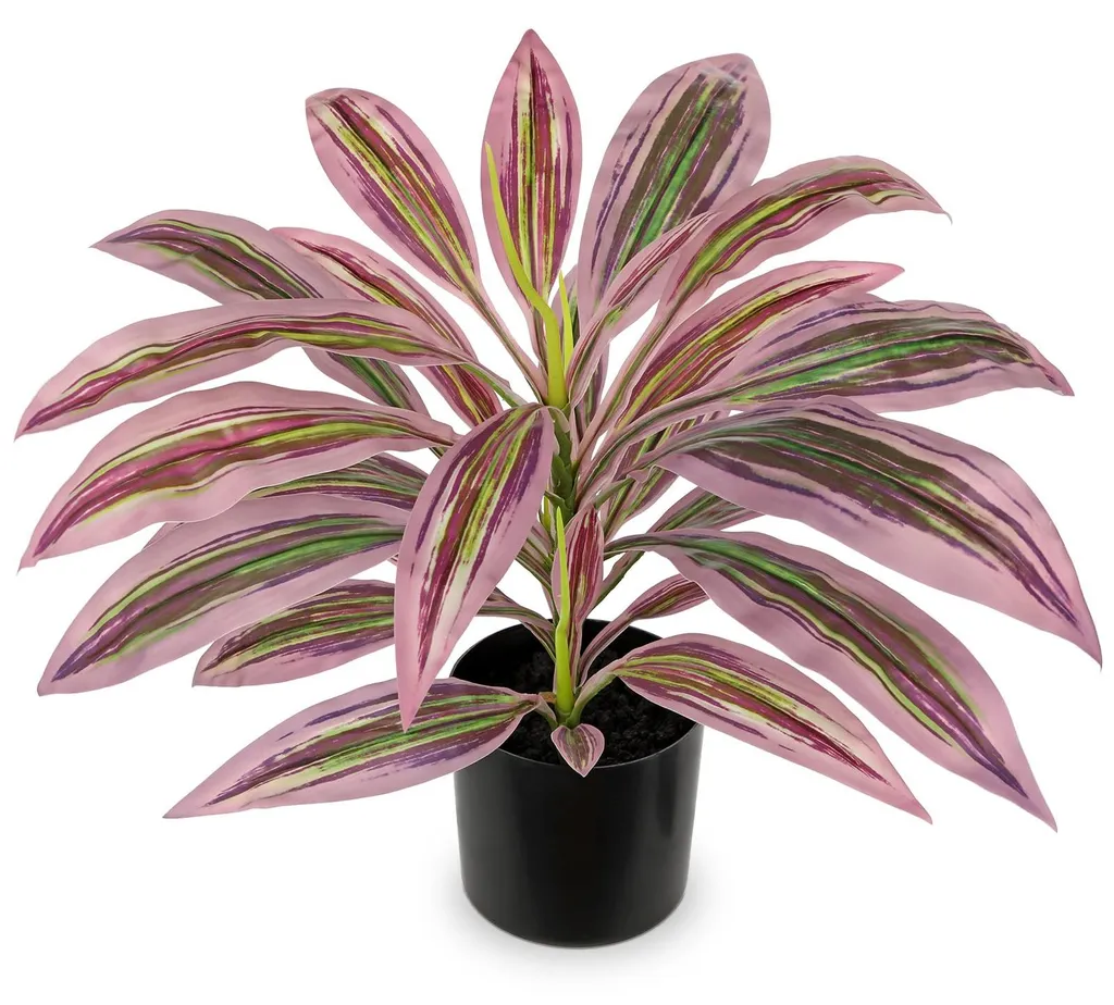 Dracaena artificielle 48 cm en pot noir - Plante tropicale déco d'intérieur
