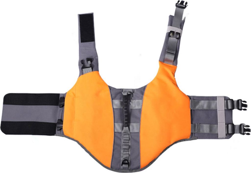 Hundeschwimmweste Verstellbare, gut sichtbare, leichte Schwimmweste für Haustiere Bequeme Sicherheitsweste für Hunde zum Schwimmen Orange S
