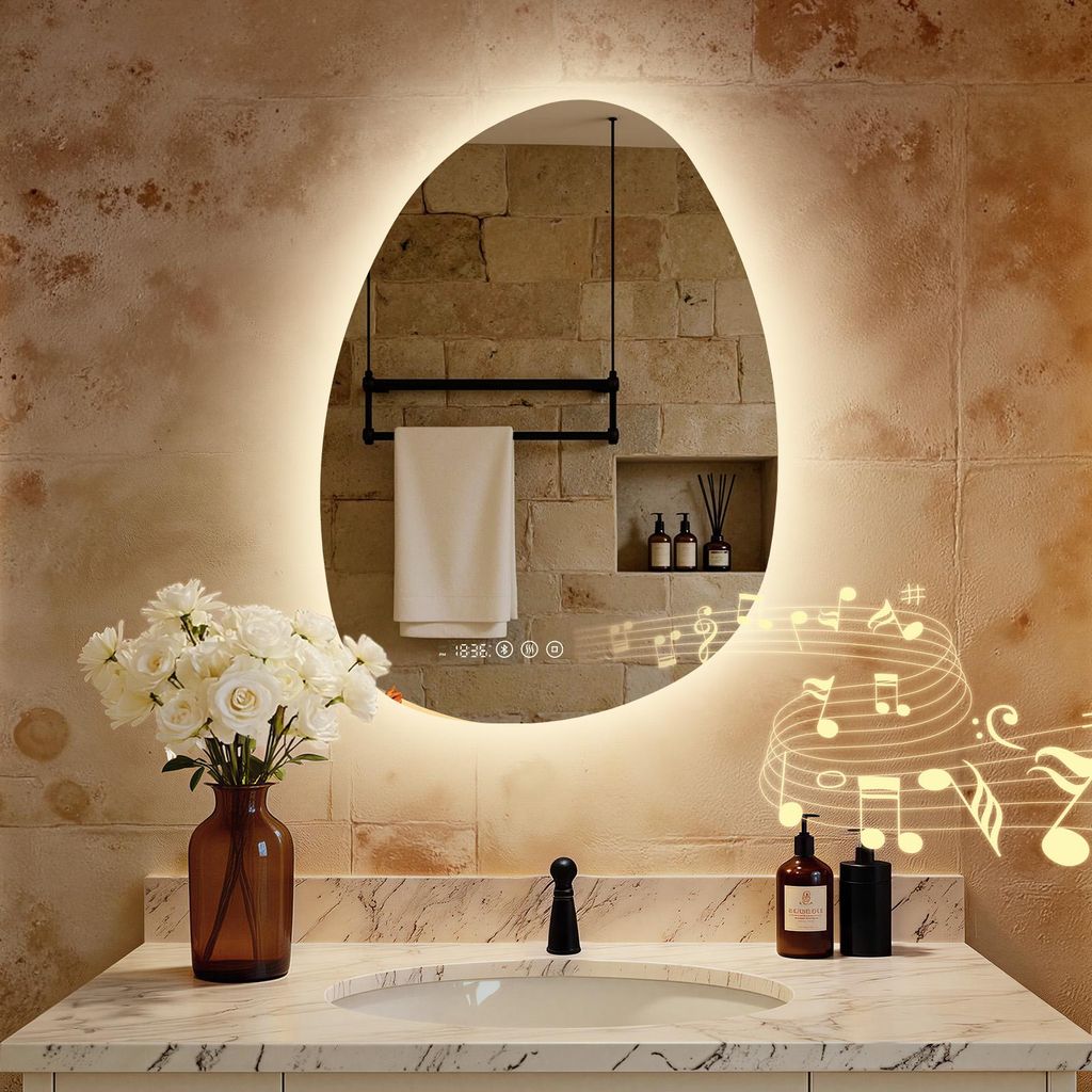 S'AFIELINA Miroir de salle de bain 75 x 55 cm avec Image du produit 