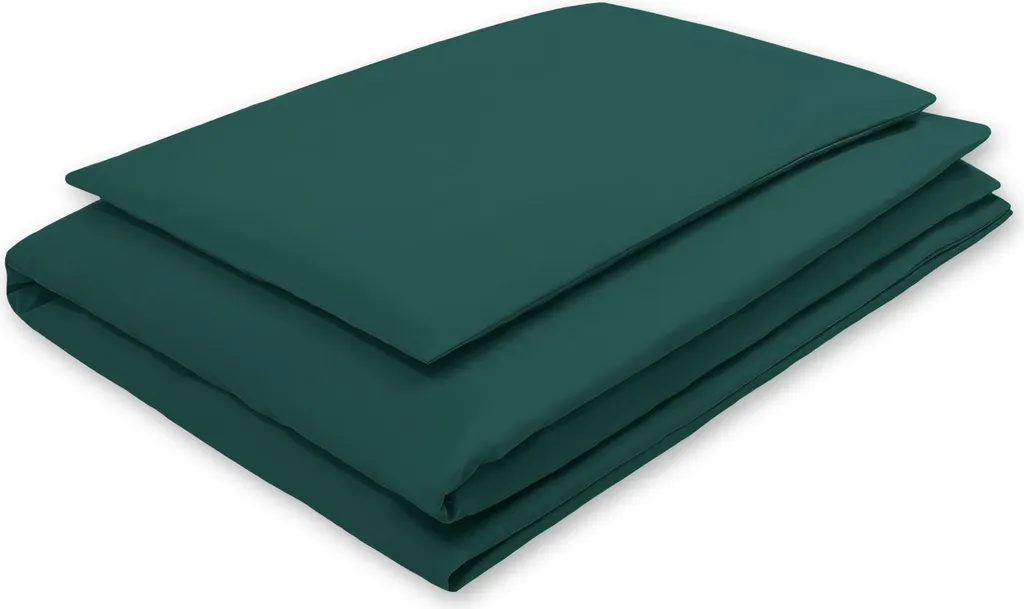 Housse de couette 135x100 pour lit une place - Parure verte 2 pièces douce