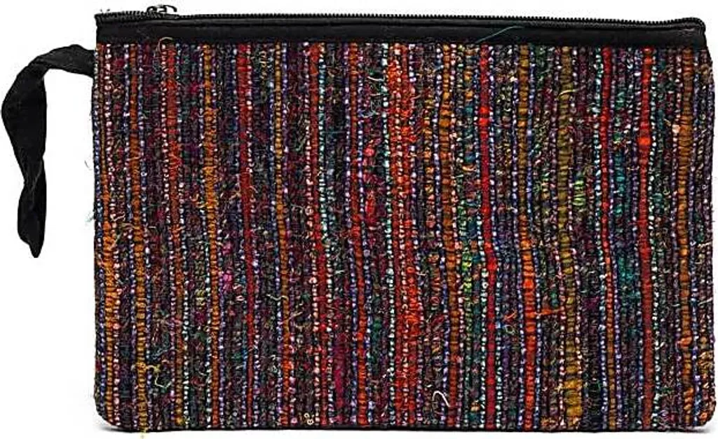 Pochette Soie Upcyclée 25x16cm - Lot de 2 Étuis Artisanaux Élégants