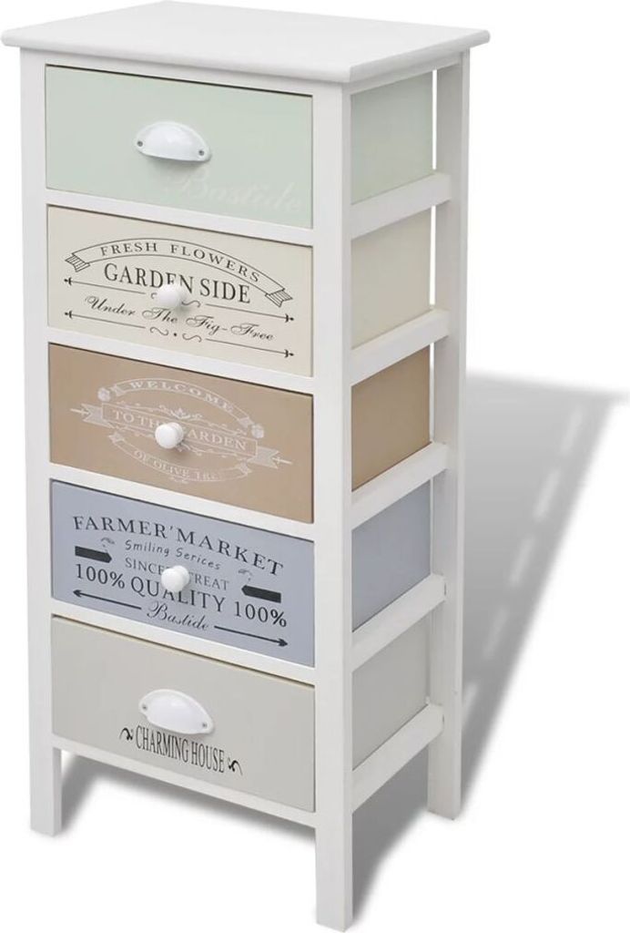 vidaXL Armoire d'appoint avec 5 tiroirs style français en Image du produit 