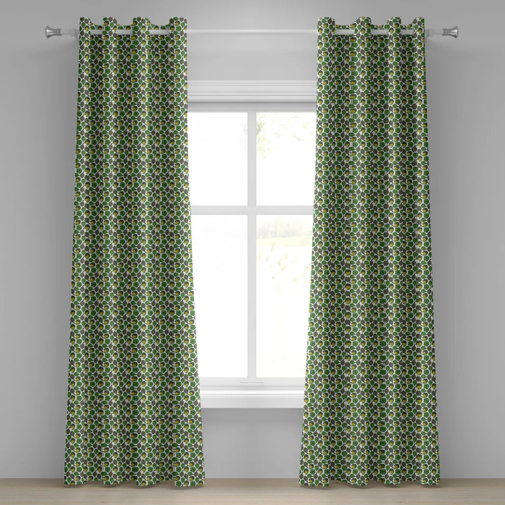 Rideau à œillets Artichaut ABAKUHAUS Vert Jaune 280x175 cm pour Cuisine