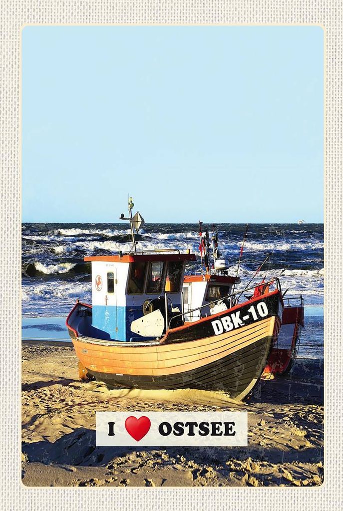 vianmo Holzschild 18x12 cm Ostsee Boot Wellen Bildmotiv Reisemotiv Abenteuer Reisen