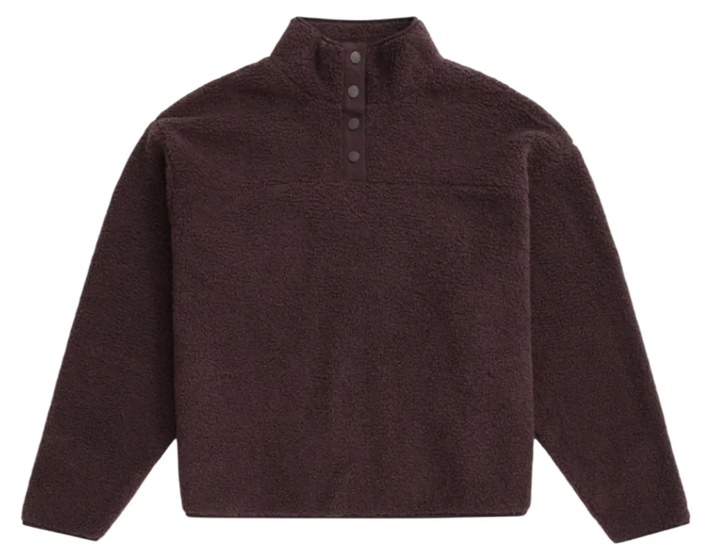 Polaire femme chaude Billie Animal contre le froid, texture bouclée marron