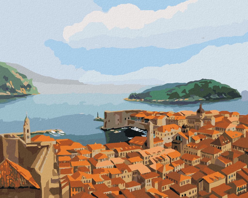 Zuty - Malen nach Zahlen - DUBROVNIK IN KROATIEN, 40x50 cm, mit Keilrahmen (bereits gespannt)