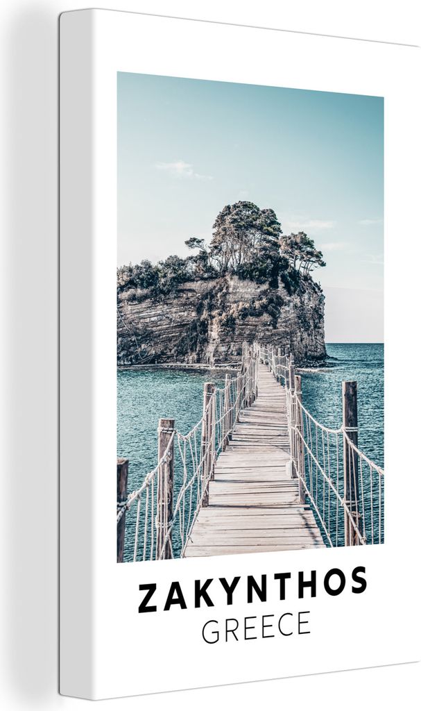 OneMillionCanvasses - Leinwandbilder - 90x140 cm, Zakynthos - Griechenland - Holz, Wandbilder Kunstdruck Wanddekoration - Foto auf Leinwand - Gem...