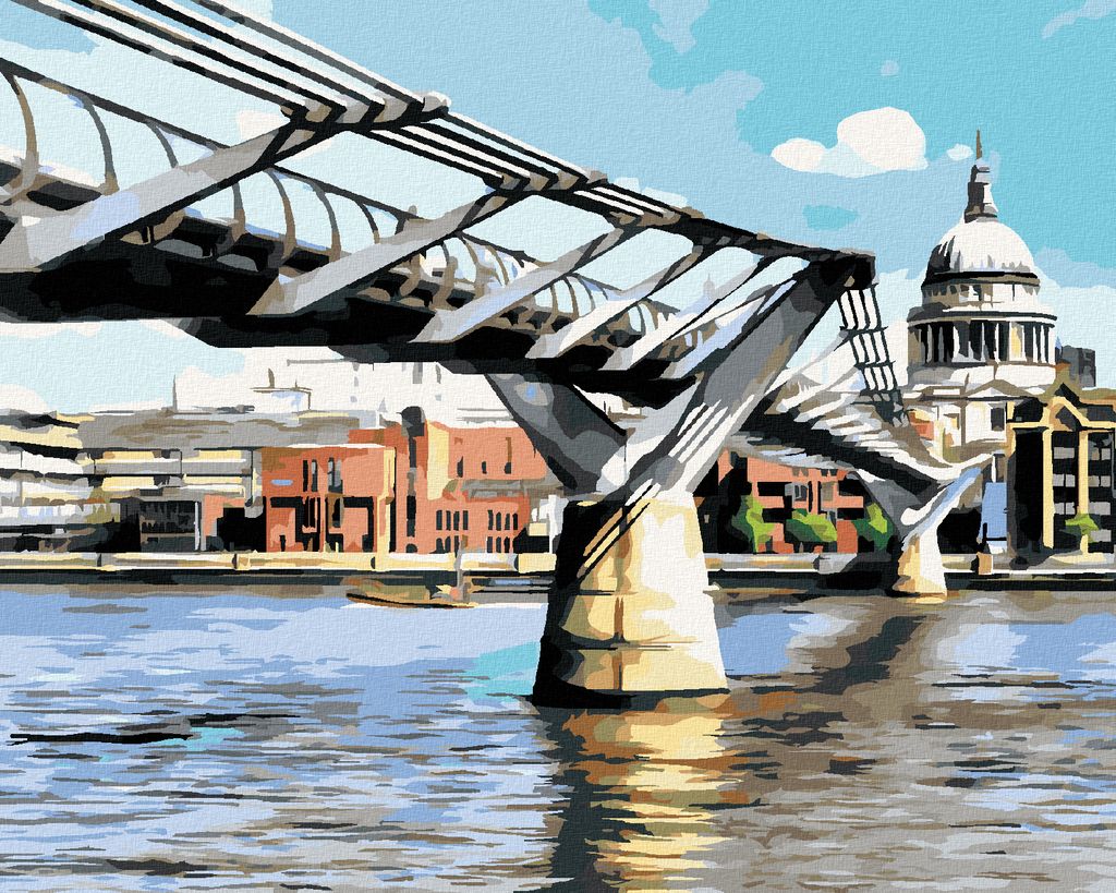 Zuty - Malen nach Zahlen - MILLENNIUM-BRÜCKE IN LONDON, 40x50 cm, ohne Keilrahmen