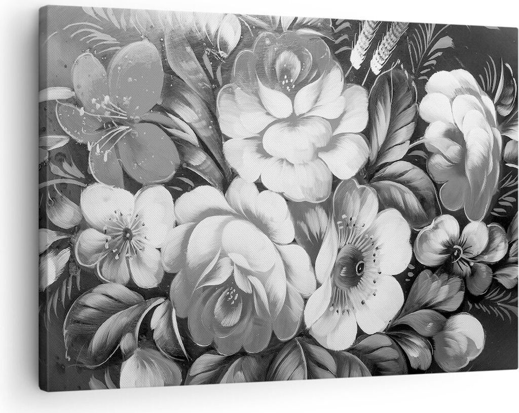 Bild auf Leinwand - Leinwandbild - Blume Blumenstrauß Blatt - 70x50cm - Wand Bild - Wanddeko - Leinwanddruck - Bilder - Kunstdruck - Wanddekoratio...