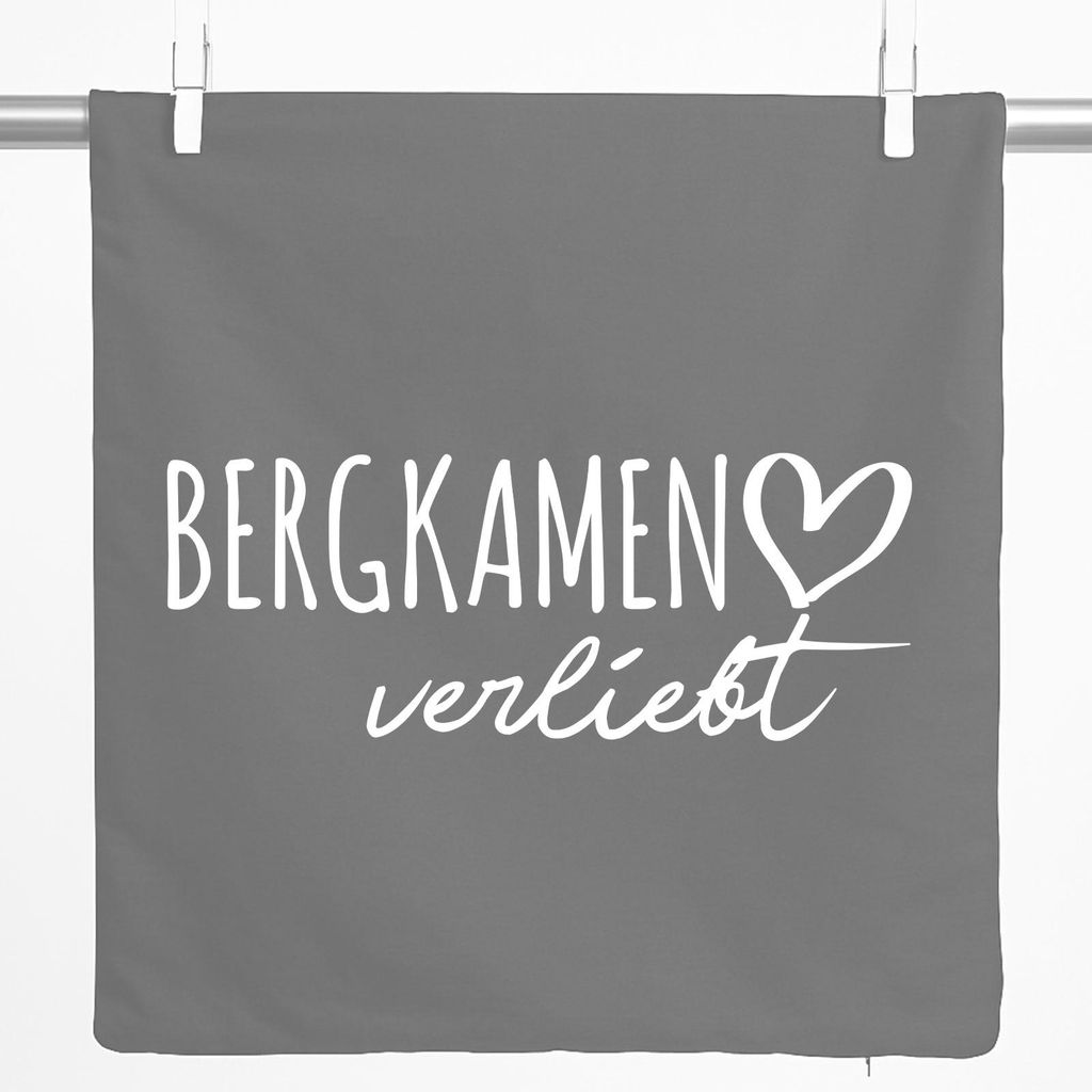 Huuraa Kissenbezug Bergkamen verliebt 40x40cm Steel Grey Baumwolle Dekokissenbezug Geschenkidee