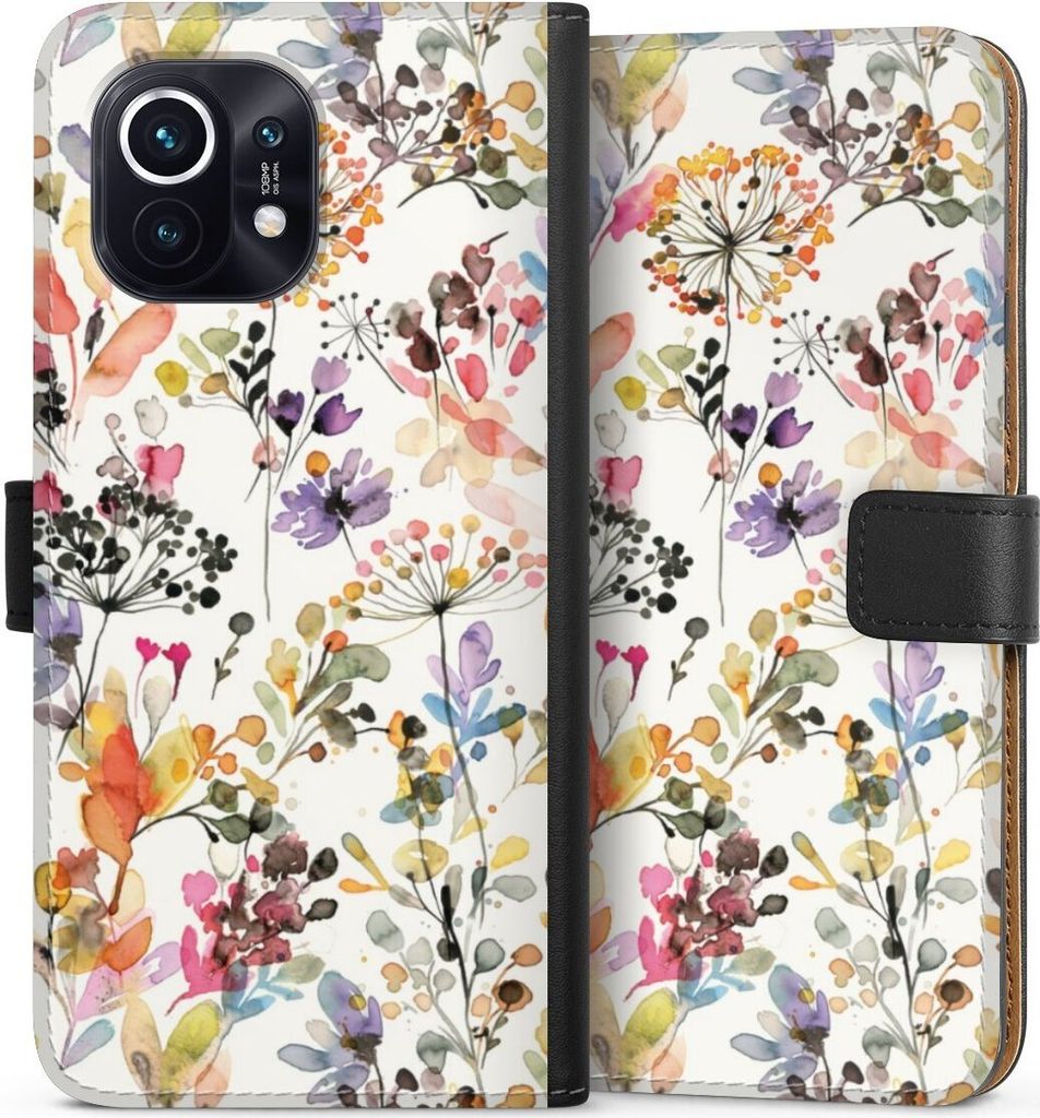 DeinDesign Klapphülle für Xiaomi Mi 11 Handytasche Lederhülle Tasche Blume Muster Pastell