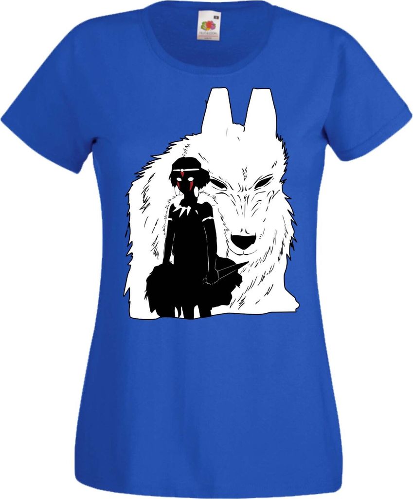 Damen T-Shirt Manga Anime Princess Mononoke Princess Mononoke, Lady S / Blau