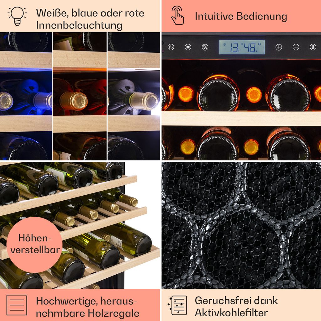 Klarstein Weinkühlschrank, 1 Zonen Getränkekühlschrank, Produktbild 5