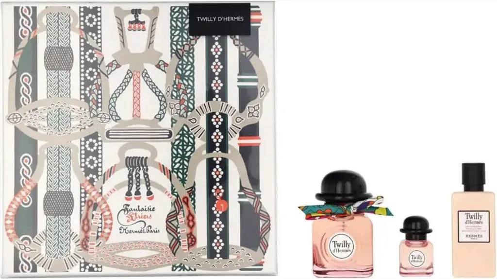 Parfum Twilly d'Hermès 50ml avec Miniature de Sac et Crème de Voyage