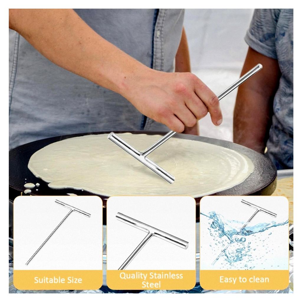 2-teiliges Crepes-Verteiler-Set aus Edelstahl