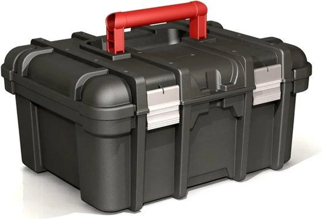 Coffre à outils grande capacité 419 mm - Valise de chantier noire rigide