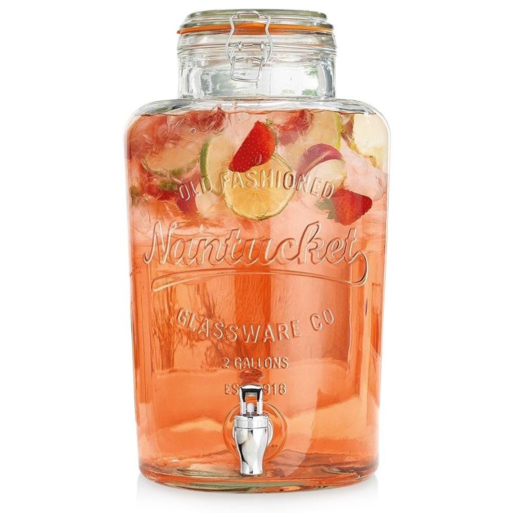 Glasbehälter mit Zapfhahn für Getränke, Wasser, Limonade, Produktbild 