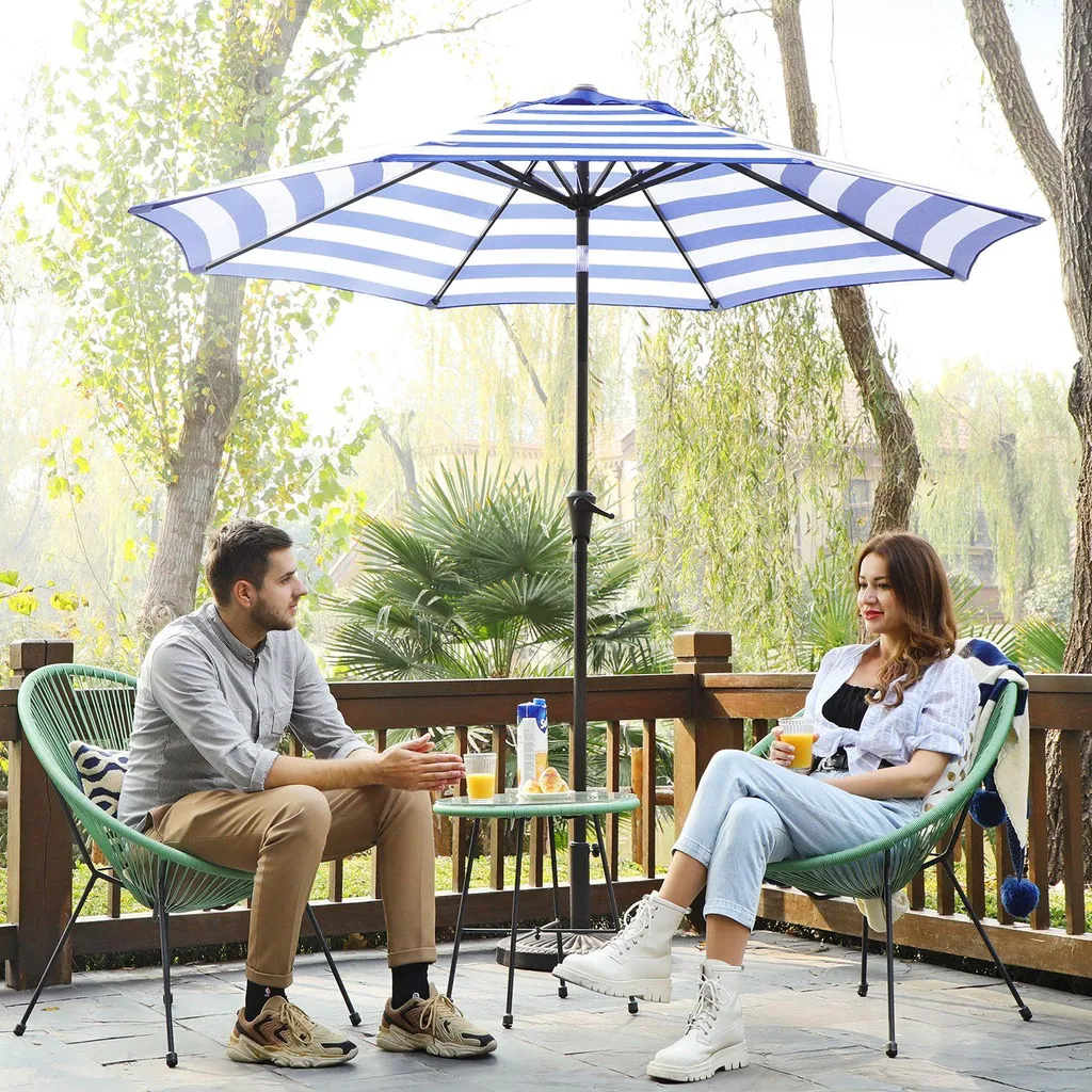 Parasol pliable Ø 265 cm structure renforcée et toile anti-UV ajustable - 4