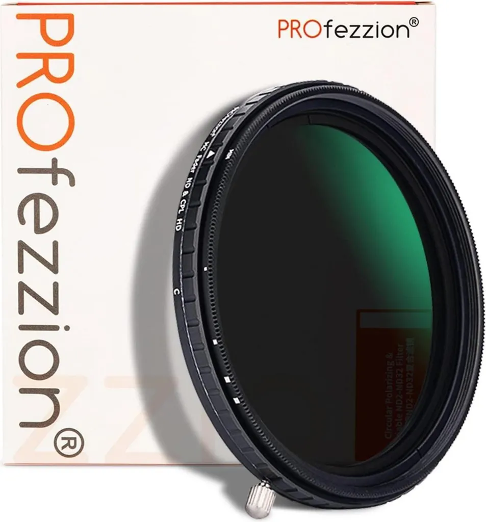 Filtre Photo 2-en-1 ND2-ND32 et Polarisant 77mm pour Objectif Reflex