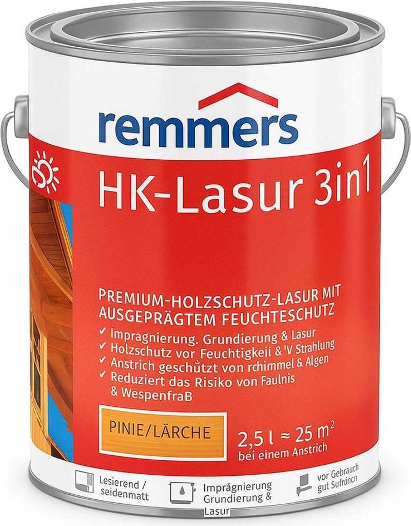 Remmers HK-Lasur 3in1 pinie/lärche (RC-260) 2,5 l, Produktbild 