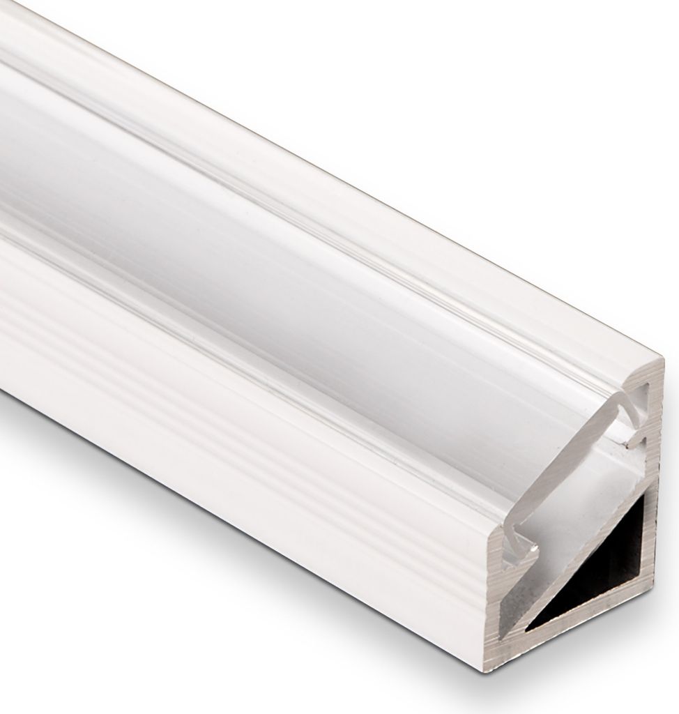 3 Stück LED Profil-66 Eckprofil weiß mit klarer Abdeckung 2000 x 14,5 x 16,5 mm von SOTECH