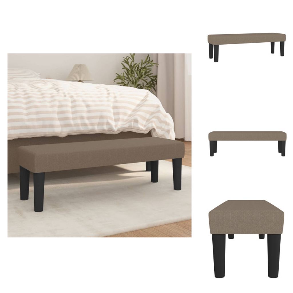 vidaXL Sitzbank Taupe 100x30x30 cm Stoff - Sitzbänke
