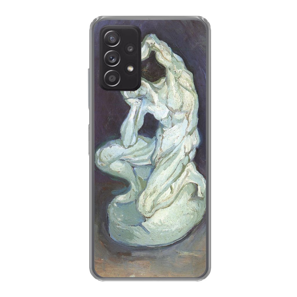 MuchoWow Handyhülle Schutzhülle Hülle für Samsung Galaxy A53 5G Gipsskulptur eines knienden Mannes - Vincent van Gogh Silikon Softcase Handy ...