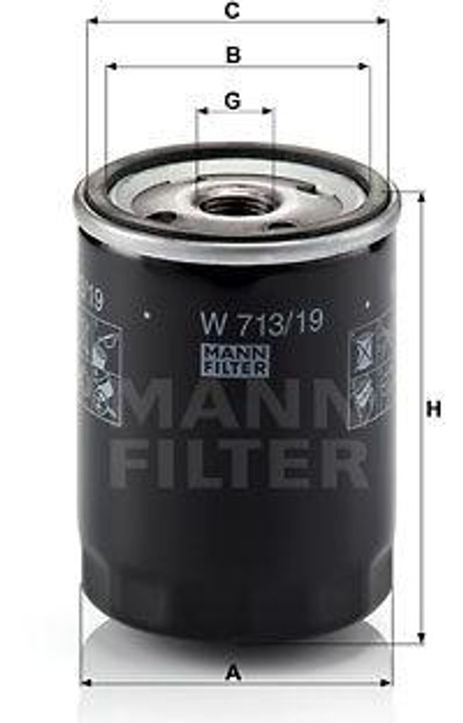 MANN-FILTER W 713/19 Ölfilter OE 1039020 kompatibel mit Mondeo, Fiesta, Escort