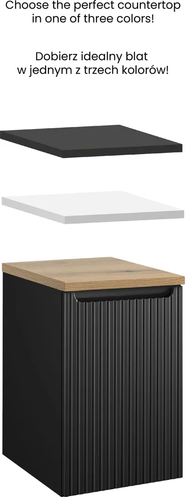 Petit Meuble de Rangement Linge Nova Noir 40cm pour Salle de Bain