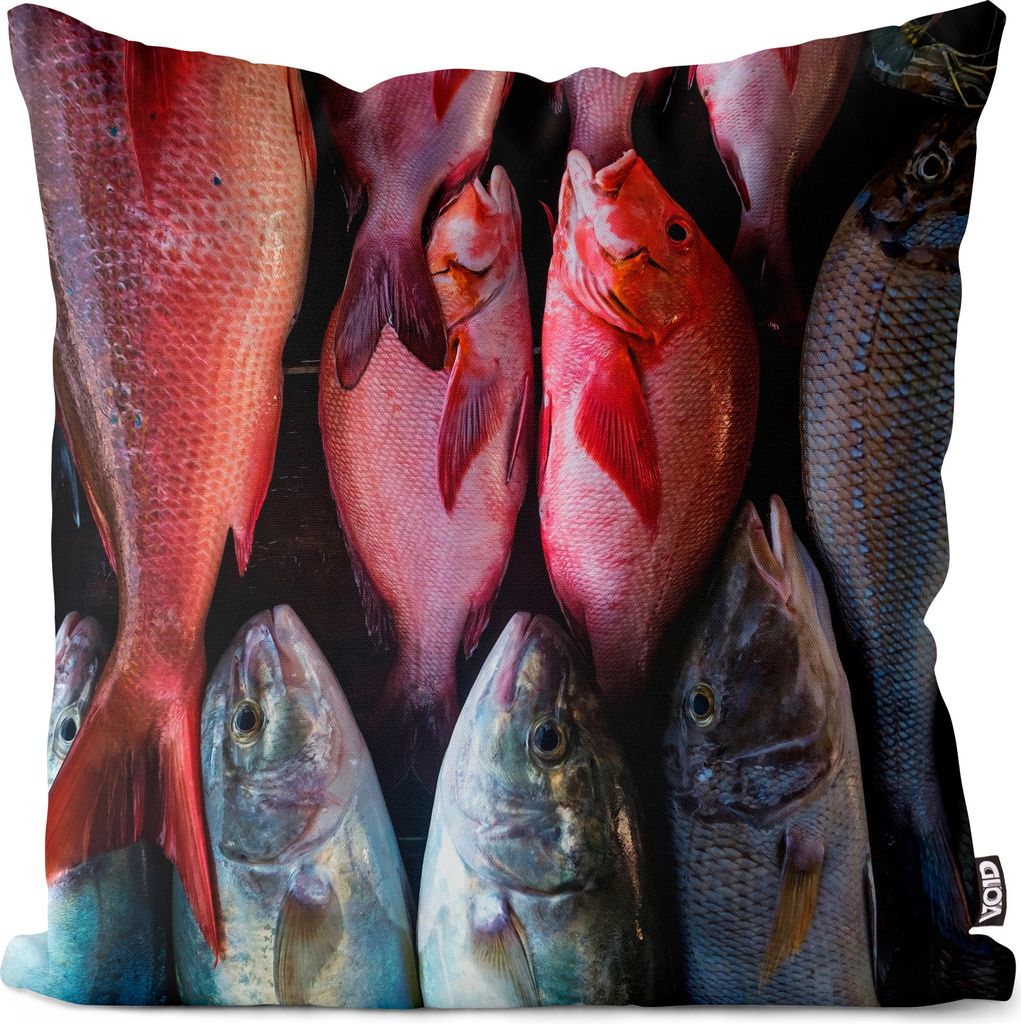 VOID Frische Fische Markt Kissenbezug Kissenhülle Sofakissen Kissen Deko Outdoor-Kissen Dekokissen