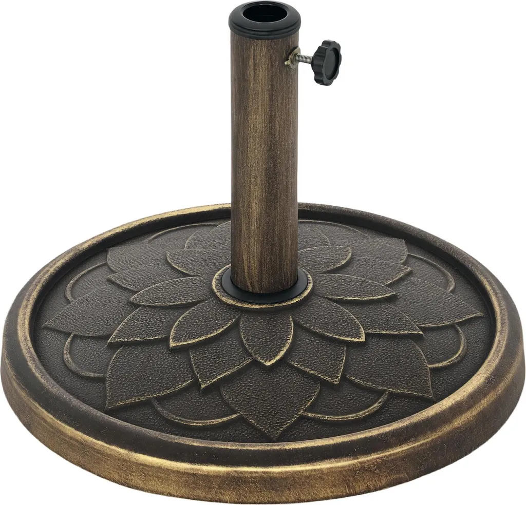Outsunny Pied de parasol rond 12 kg en résine bronze pour mât 32-48 mm