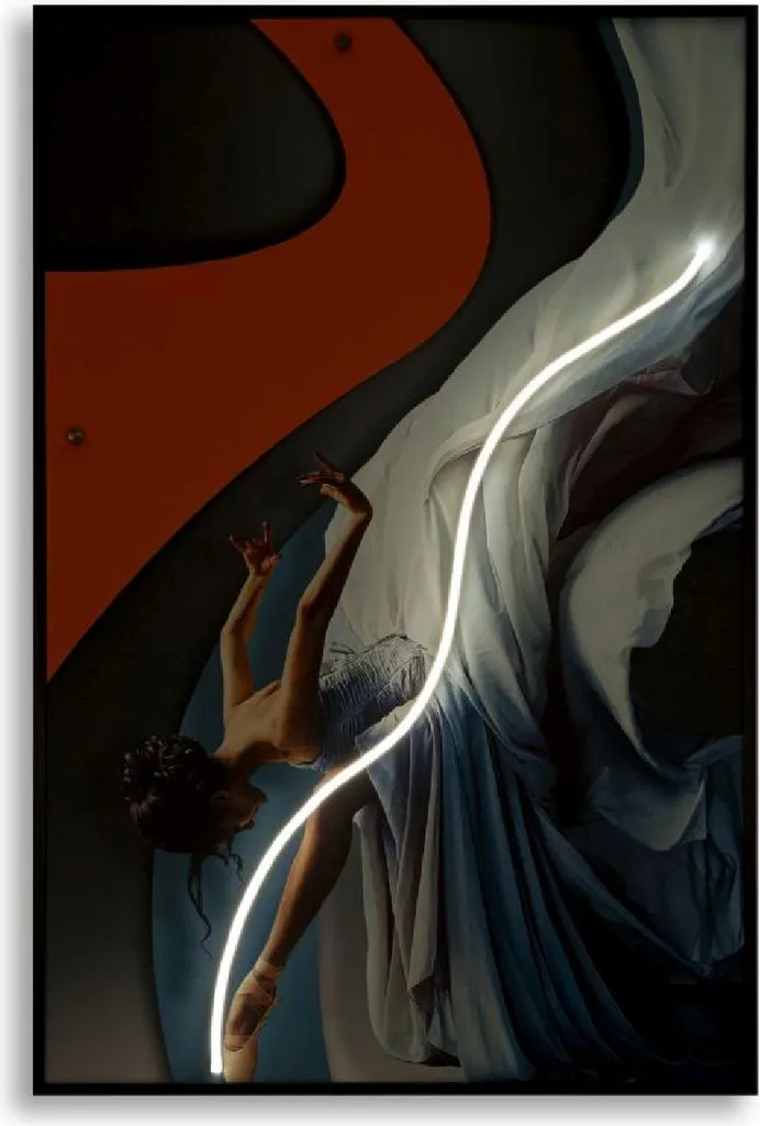 Tableau LED Dancer 60x90 cm : Solution Design pour Murs Sombres et Vides