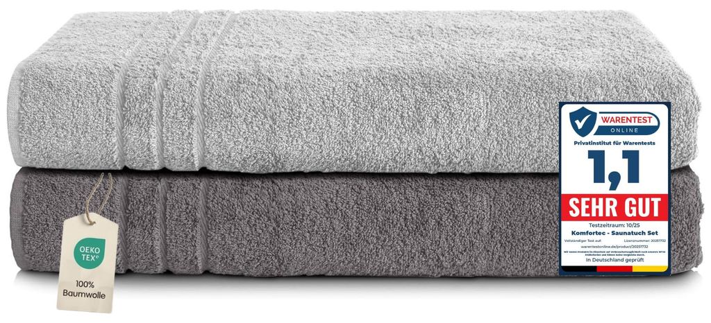Komfortec 2-dielna súprava saunových uterákov 80x200 cm zo Obrázok produktu 