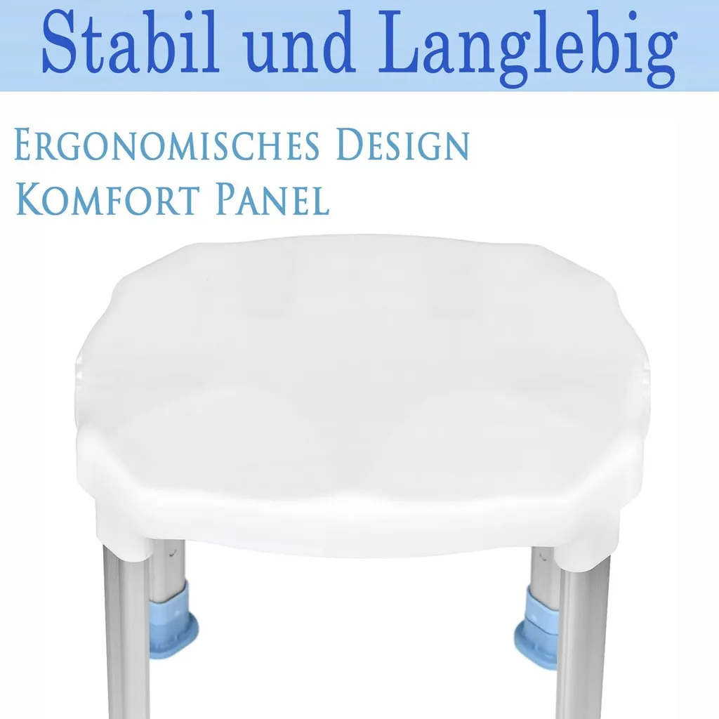Aide à la douche sécurisée : tabouret stable pour personnes âgées blanc - 4