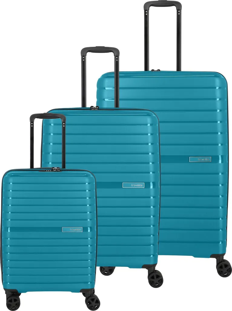 Valise de voyage travelite Trient 4W taille L bleu pétrole rigide