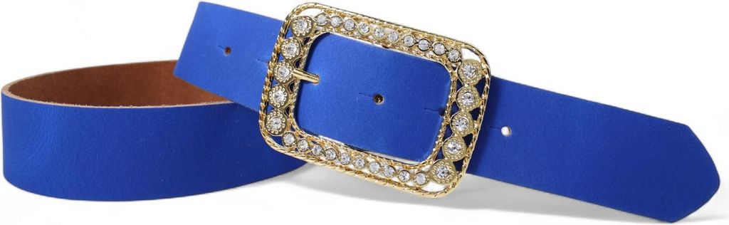 FRONHOFER Damen Ledergürtel 4 cm mit goldener Strass Gürtelschnalle, echt Leder