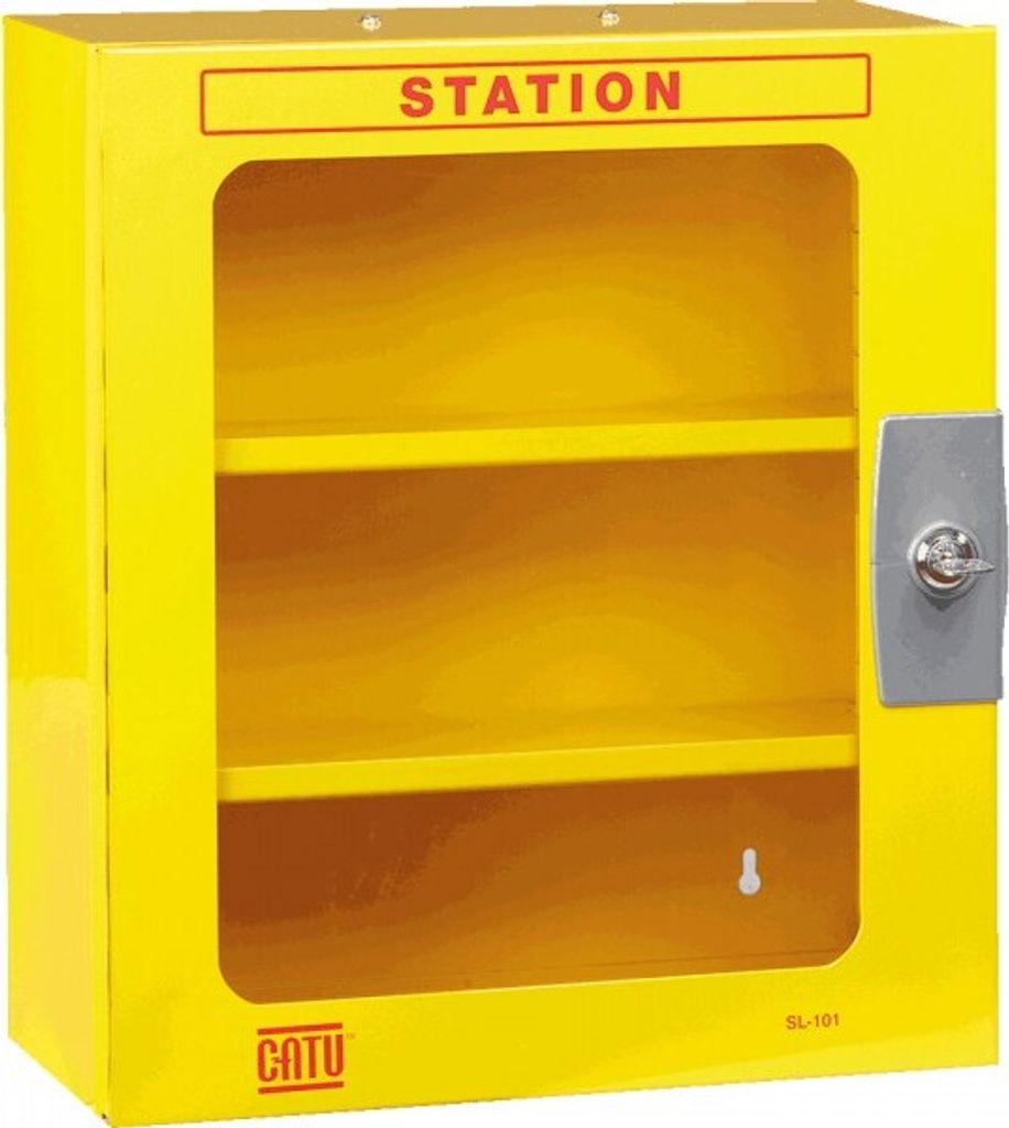Lockout Station, verriegelbar, Metall, lackiert, Plexiglasfenster, 405x355x156mm