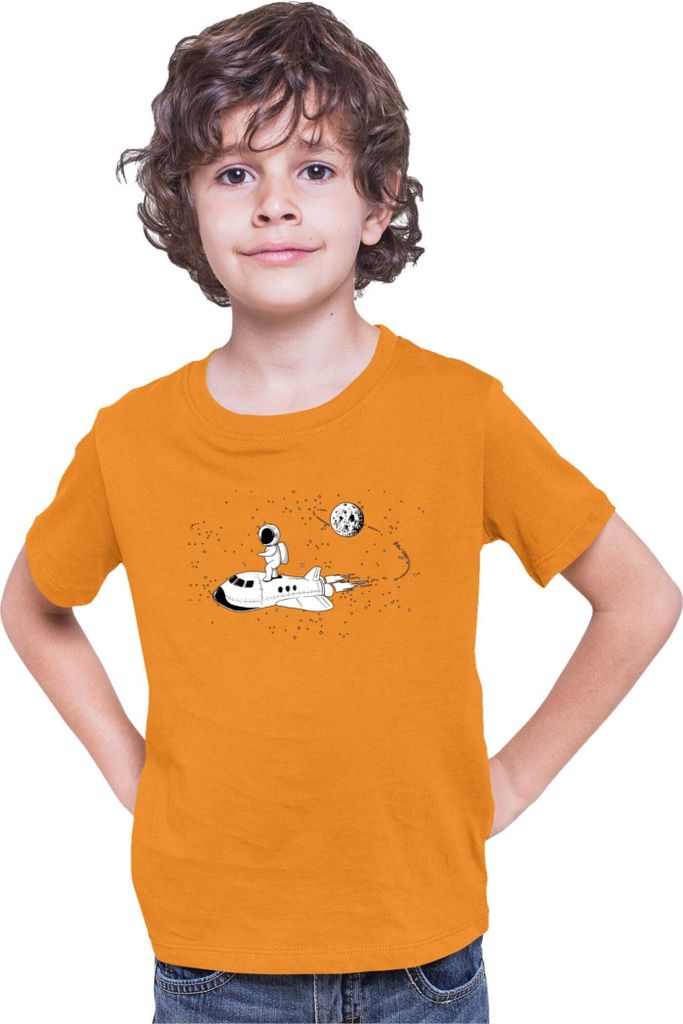 Kinder T-Shirt Nasa Space Theme Nasa 003, 7-8 Jahr - 128 / Orange