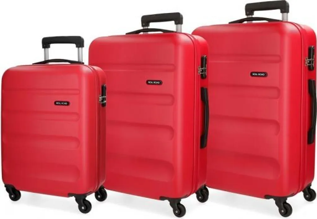 Valises ROLL ROAD Flex ABS Rouge Set 3 pièces robustes et légères