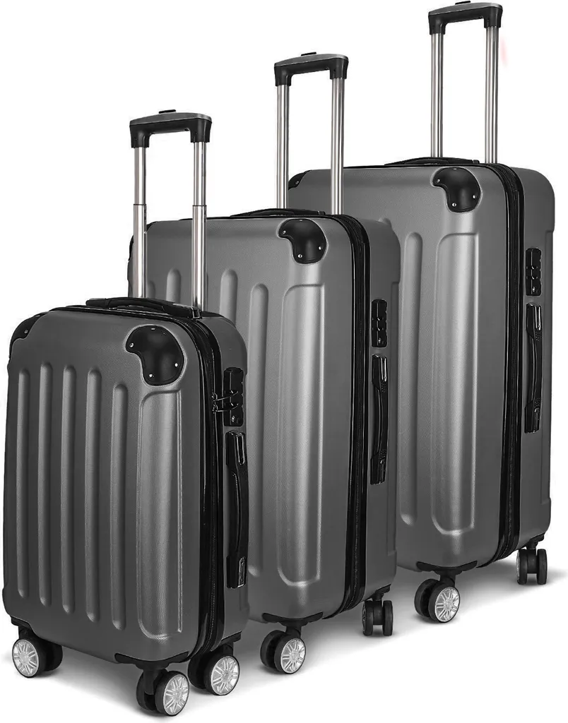 Set valises ABS 3 pcs CDGlobal - Bagages parfaits pour vacances et voyages