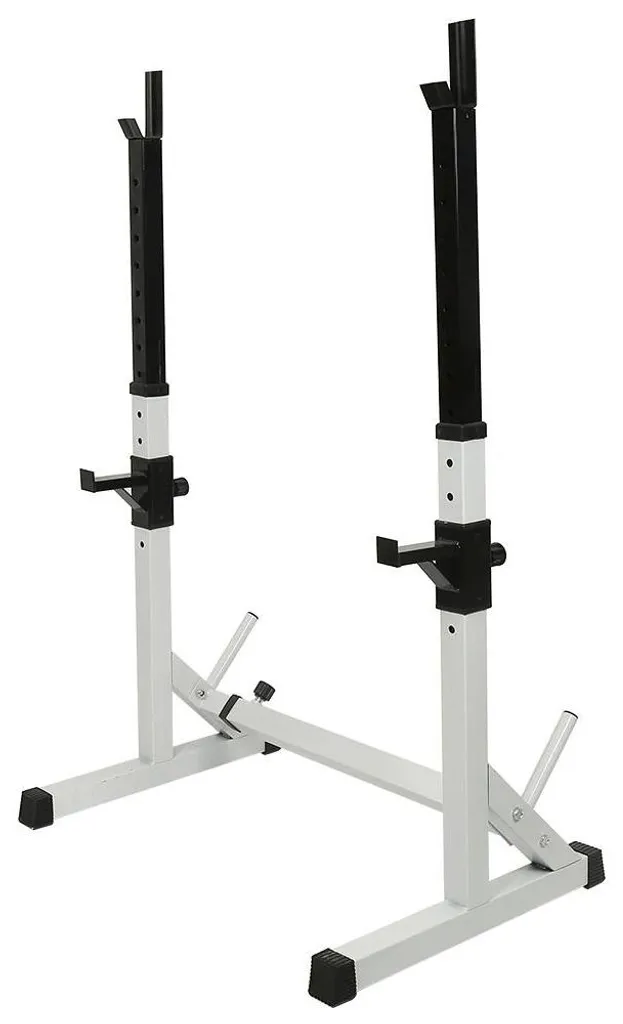 Support haltères réglable 75cm avec capacité 200kg en acier blanc pur