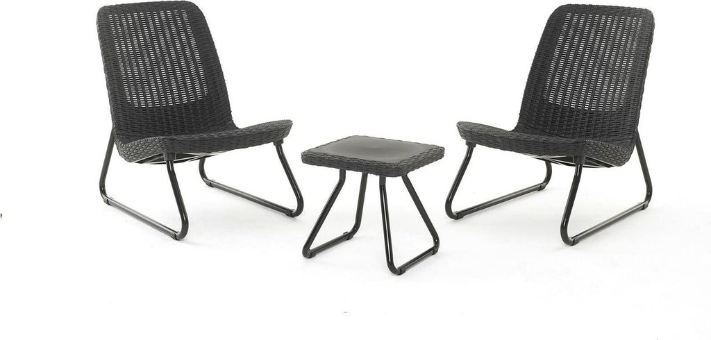 Set di mobili da giardino Keter 3 pezzi Rio grigio grafite Immagine del prodotto 